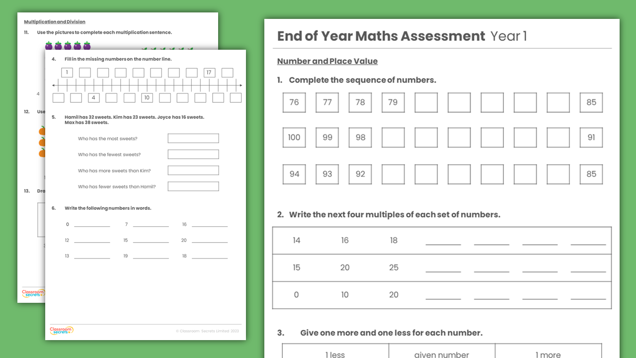 Year 1 End of Year Maths Assessment