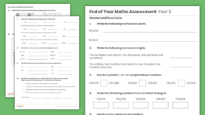 Year 5 End of Year Maths Assessment