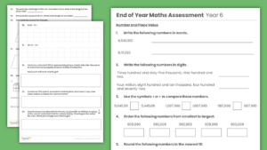 Year 6 End of Year Maths Assessment