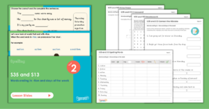 Year 2 Spelling Resources - S35 and S13 – Words ending in –tion and days of the week
