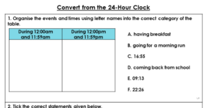 Convert from the 24-hour Clock - Homework