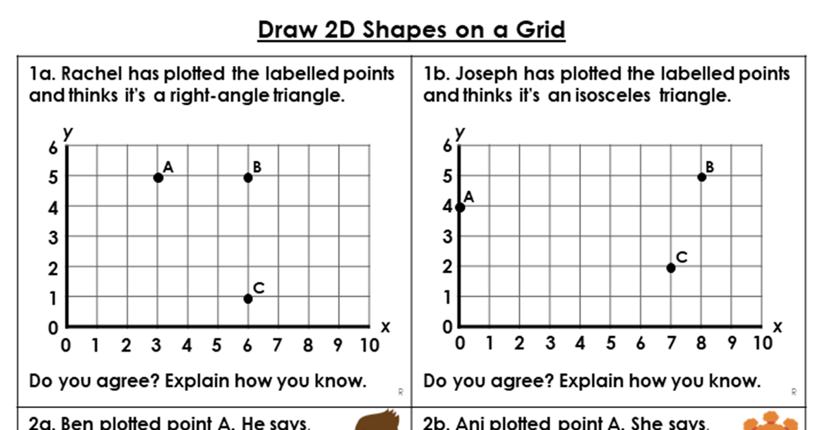 Draw 2D Shapes on a Grid - Reasoning and Problem Solving