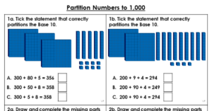 Partition Numbers to 1,000 - Varied Fluency