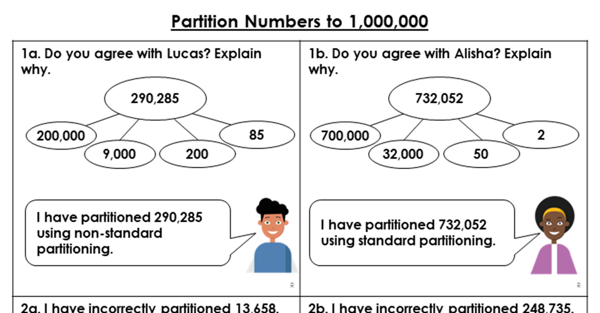 Partition Numbers to 1,000,000 - Reasoning and Problem Solving