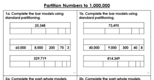 Partition Numbers to 1,000,000 - Varied Fluency