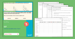Year 5 Spelling Resources - S37 – Common exception words Pack 6