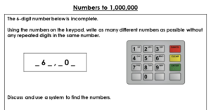 Numbers to 1,000,000 - Discussion Problems