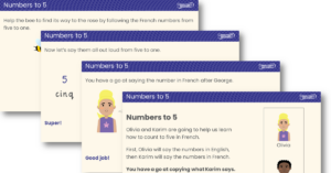 French Numbers to 5 - Teaching PowerPoint