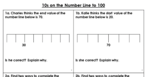 10s on the Number Line to 100 - Reasoning and Problem Solving