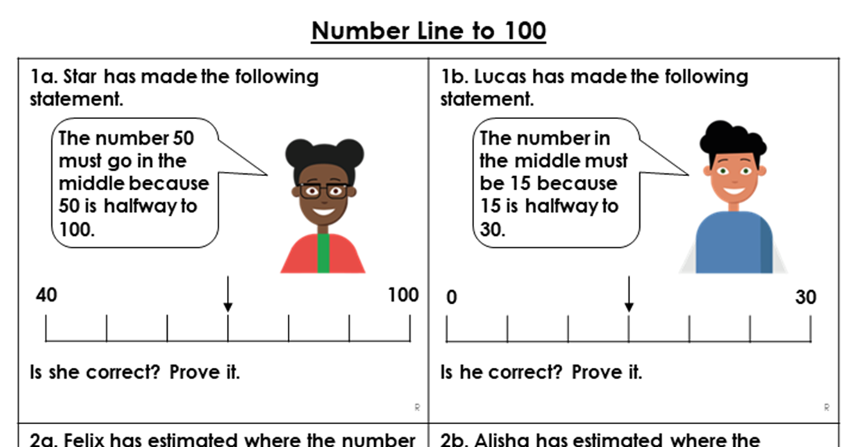 number line to 100 reasoning and problem solving
