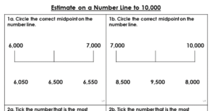 Estimate on a Number Line to 10,000 - Varied Fluency
