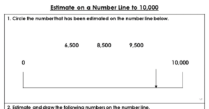 Estimate on a Number Line to 10,000 - Homework