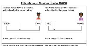 Estimate on a Number Line to 10,000 - Reasoning and Problem Solving