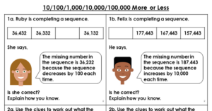 10/100/1,000/100,000 More or Less - Reasoning and Problem Solving
