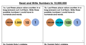 Read and Write Numbers to 10,000,000 - Reasoning and Problem Solving