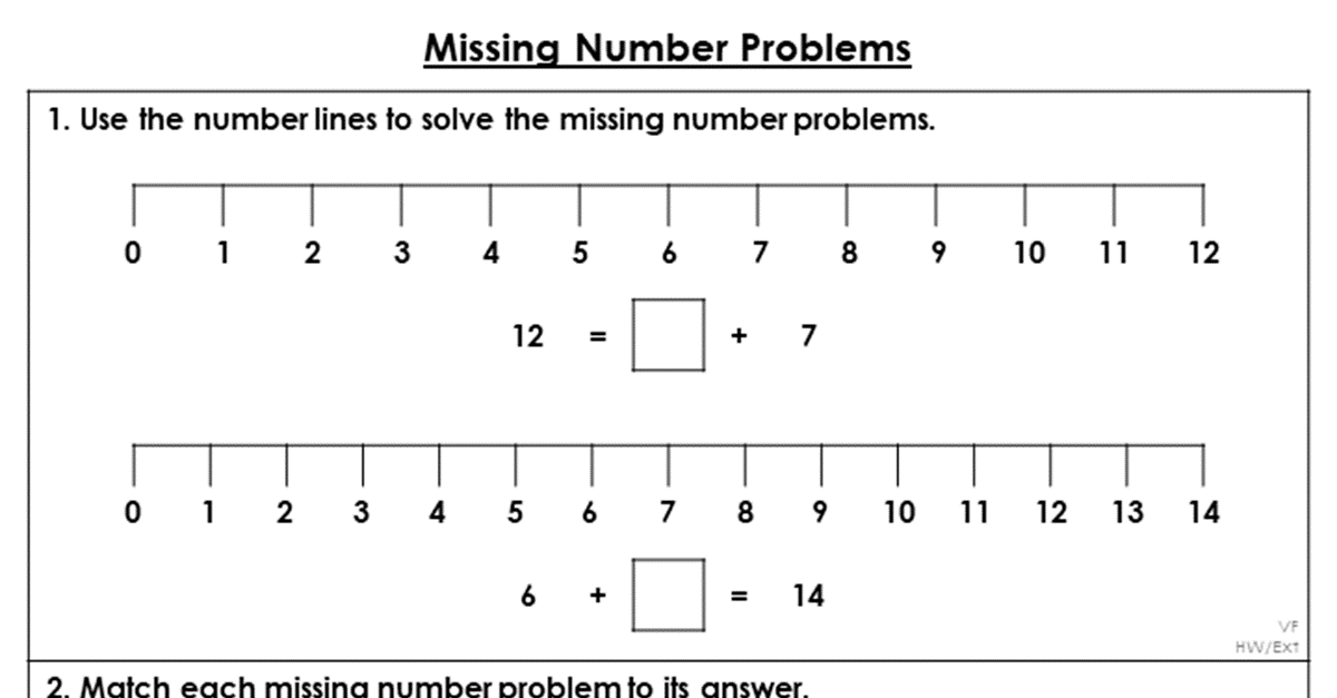 Missing Number Problems - Extension