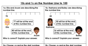 10s and 1s on the Number Line to 100 - Reasoning and Problem Solving