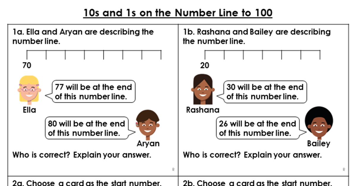number line to 100 reasoning and problem solving