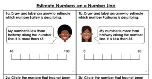Estimate Numbers on a Number Line - Reasoning and Problem Solving