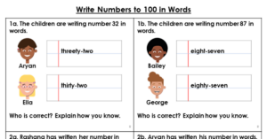 Write Numbers to 100 in Words - Reasoning and Problem Solving