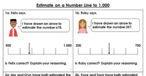 Estimate on a Number Line to 1,000 - Reasoning and Problem Solving