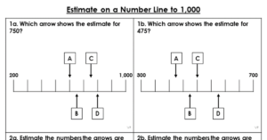 Estimate on a Number Line to 1,000 - Varied Fluency