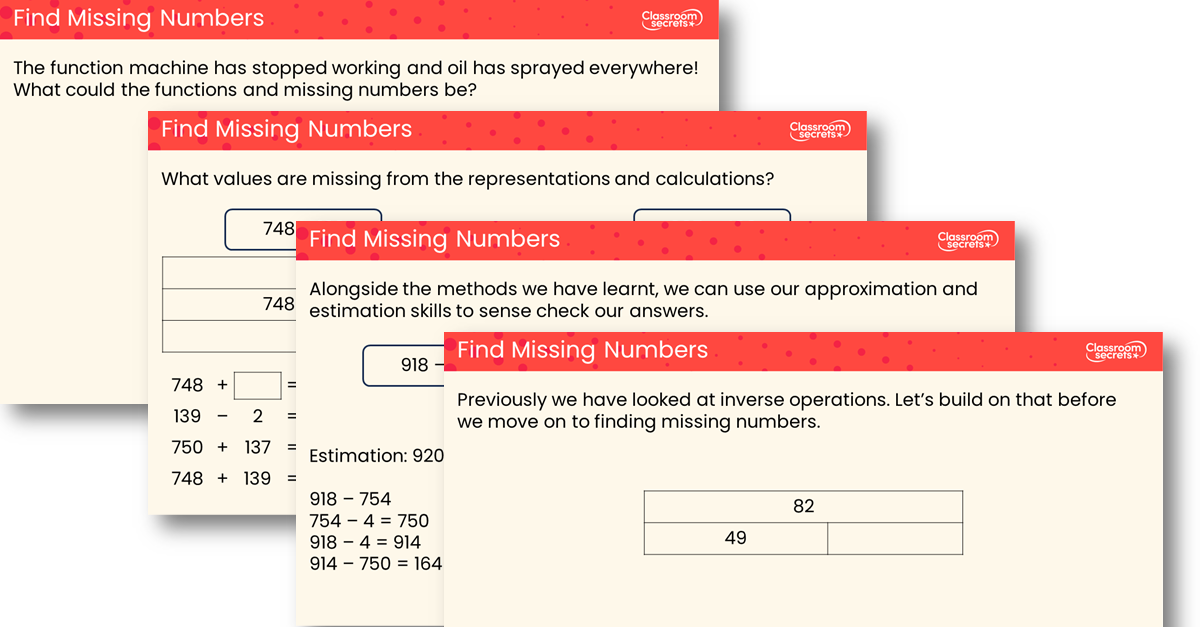 Find Missing Numbers Teaching PowerPoint