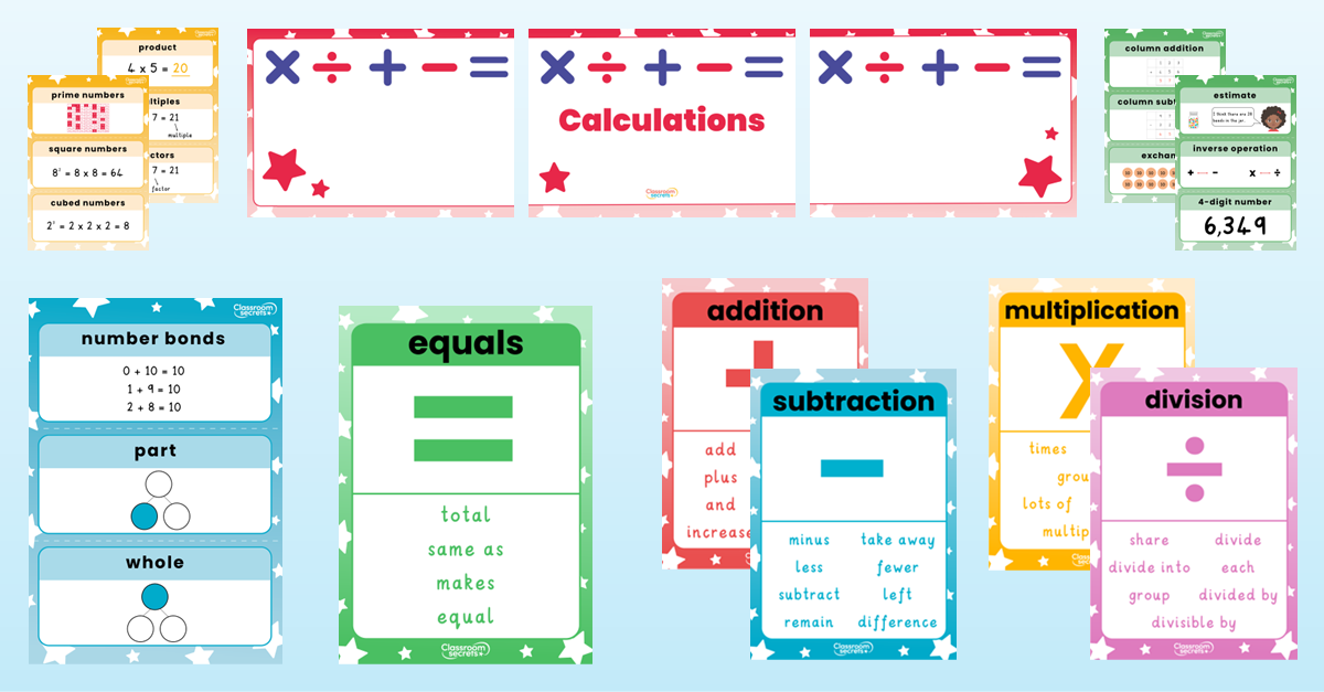 Calculations Vocabulary Display Pack