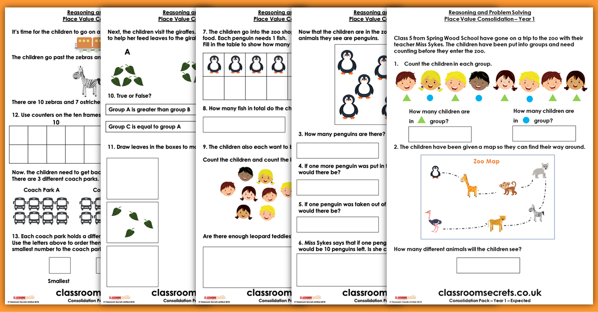 Place Value Consolidation Year 1 Autumn Block 1 Resources