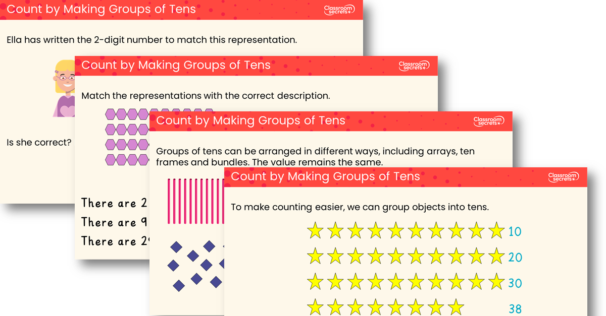 Count by Making Groups of Tens - Teaching PowerPoint