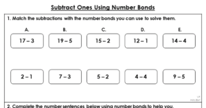 Subtract Ones Using Number Bonds - Extension