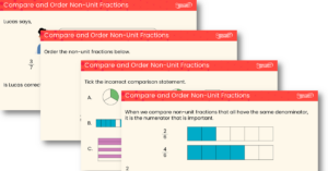 Compare and Order Non-Unit Fractions Teaching PowerPoint