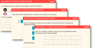 Equivalent Fractions as Bar Models Teaching PowerPoint