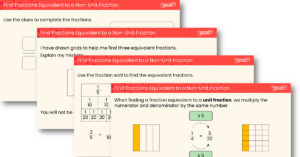 Find Fractions Equivalent to a Non-Unit Fraction Teaching PowerPoint