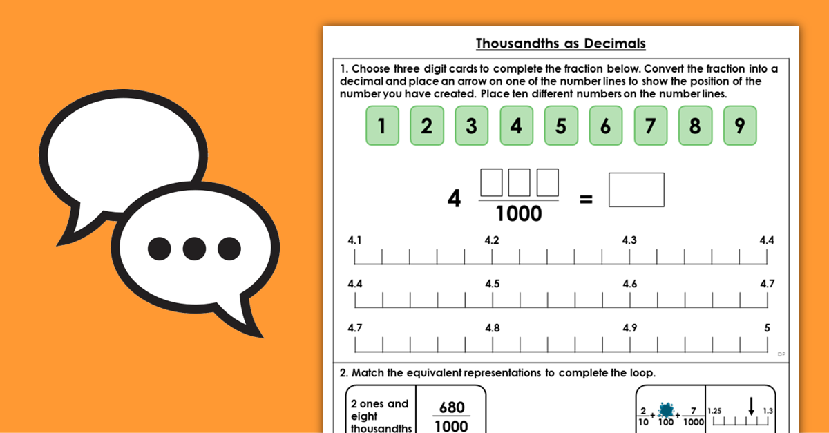 Year 5 Thousandths as Decimals Discussion Problems