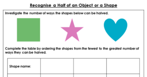 Recognise Half of an Object or a Shape - Discussion Problem