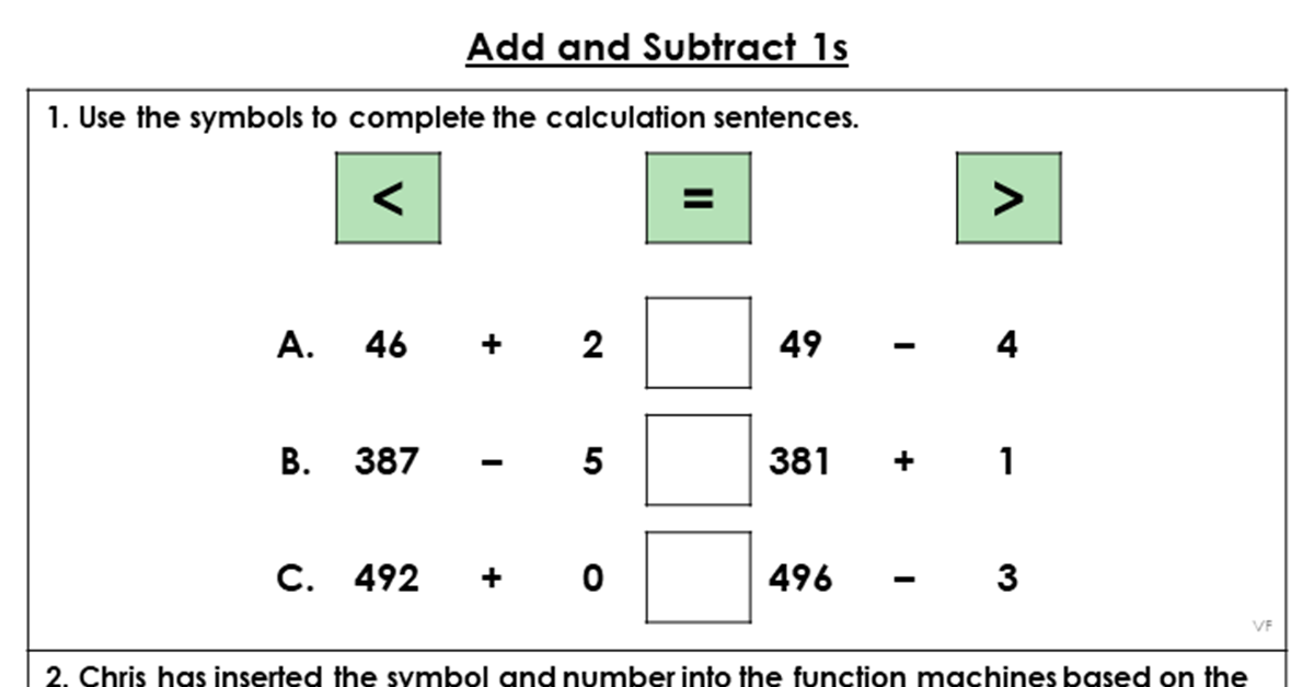 Add and Subtract 1s - Extension