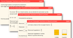 Convert Improper Fractions to Mixed Numbers Teaching PowerPoint