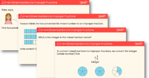 Convert Mixed Numbers to Improper Fractions Teaching PowerPoint