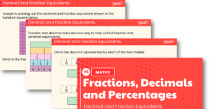 Decimal and Fraction Equivalents Teaching PowerPoint