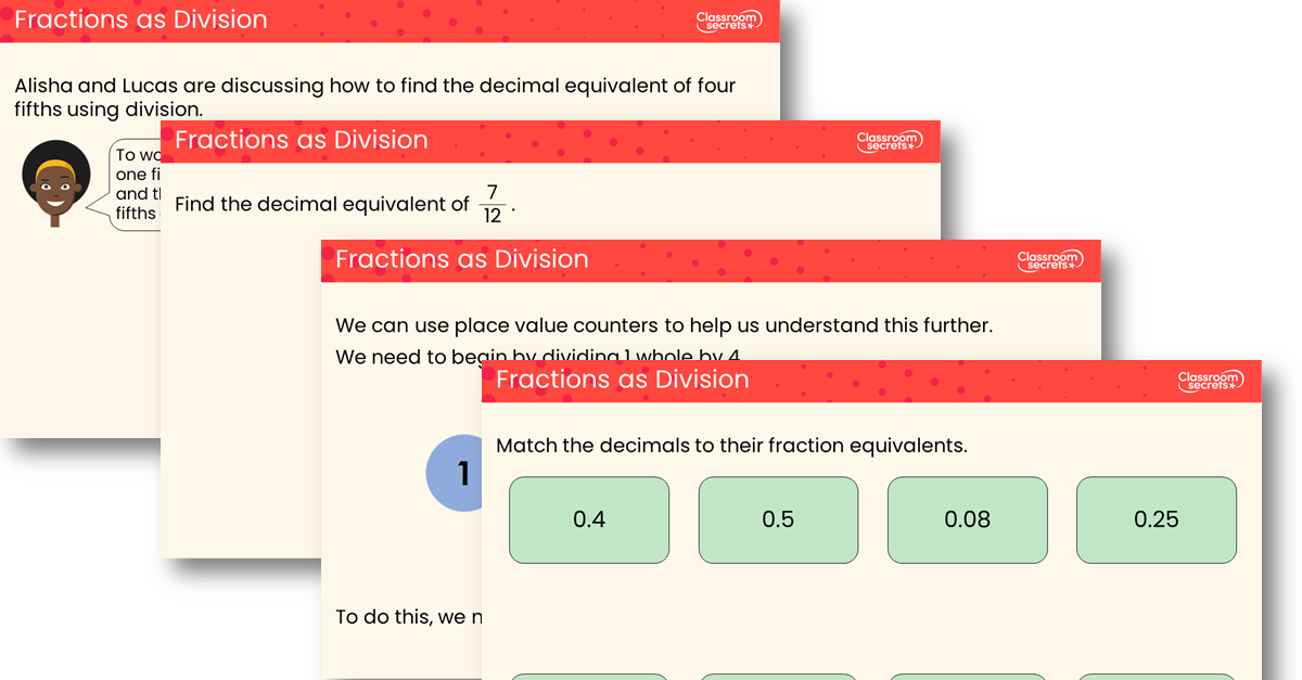 Fractions as Division Teaching PowerPoint