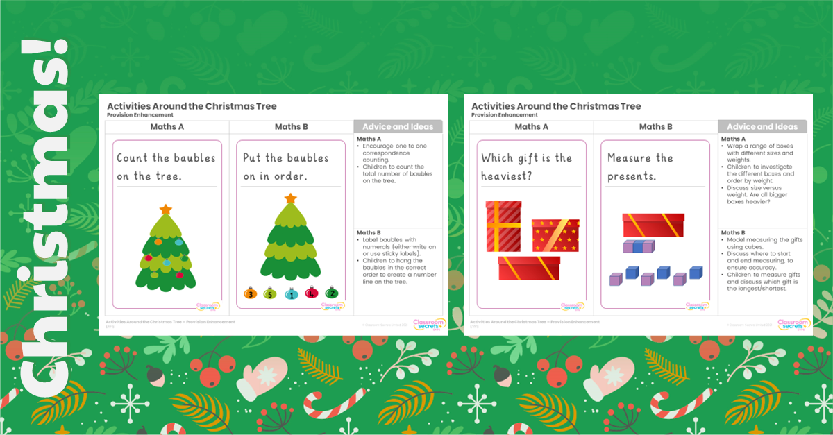 EYFS Activities Around the Christmas Tree Provision Enhancement