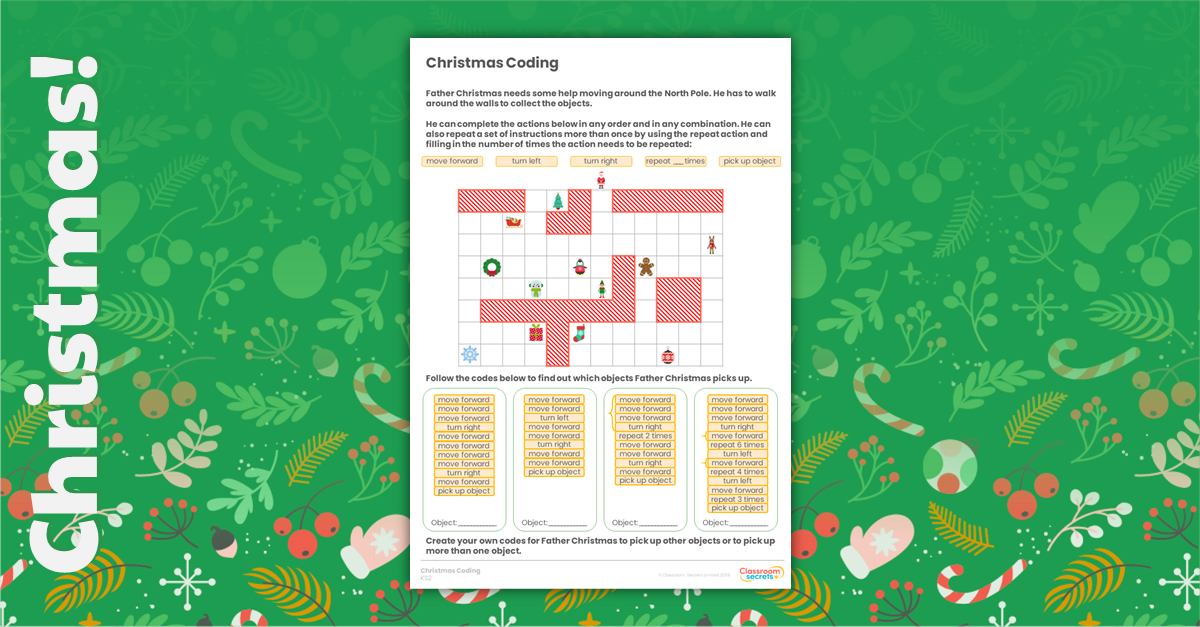 KS2 Computing Christmas Coding Activity