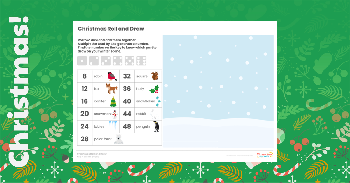 EYFS Christmas Roll and Draw Game