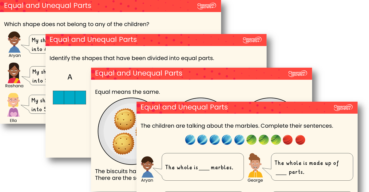 Equal and Unequal Parts Teaching PowerPoint