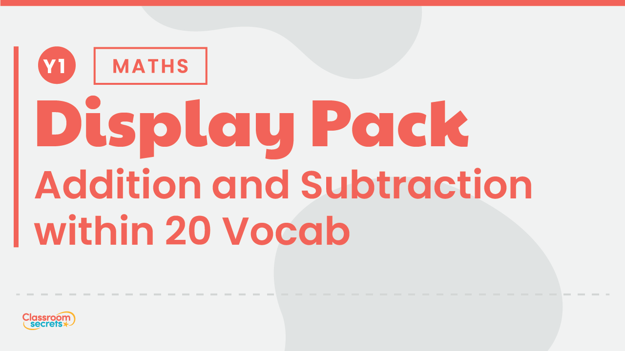 Addition and Subtraction within 20 Vocabulary Display Pack