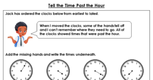 Year 2 Tell the Time Past the Hour Discussion Problem