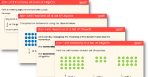 Non-Unit Fractions of a Set of Objects Teaching PowerPoint