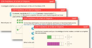 Unit Fractions of a Set of Objects Teaching PowerPoint