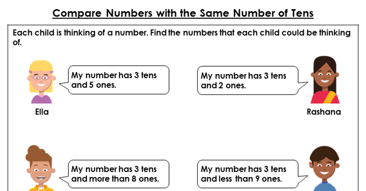 Compare Numbers with the Same Number of Tens - Discussion Problem